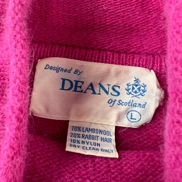 Deans of Scotland Vintage Pink Turtleneck Wool Rabbit Hair Sweater Size Large - Picture 3 of 5